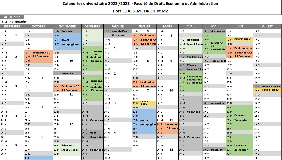 Calendrier Universitaire Lille 2 Droit 2022 2023 Calendrier Novembre